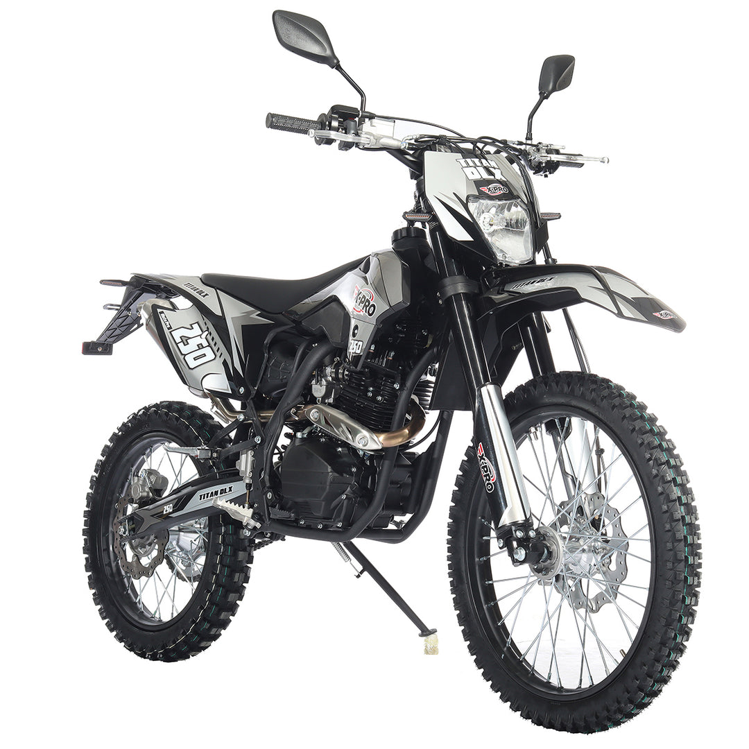 Free Shipping! X-PRO Titan 250 DLX 250cc Dirt Bike with All Lights and 5-Speed Manual Transmission,  Electric/Kick Start! Big 21in/18in Wheels! Zongshen Brand Engine!