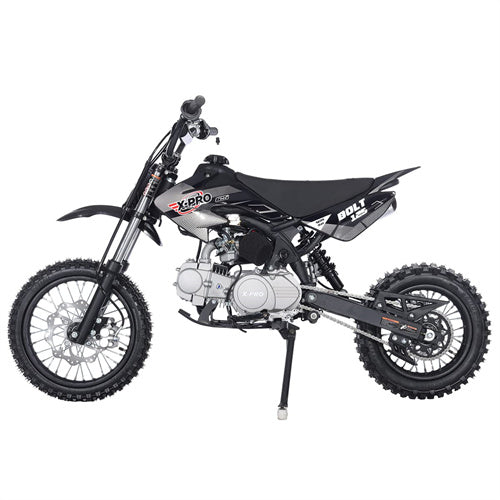 Free Shipping! X-PRO Bolt 125cc Dirt Bike with 4-Speed Semi-Automatic Transmission, Kick Start, Big 14in/12in Tires! Zongshen Brand Engine!