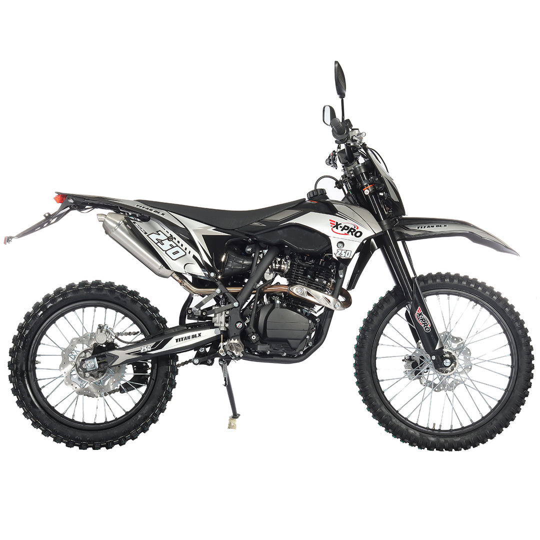 Free Shipping! X-PRO Titan 250 DLX 250cc Dirt Bike with All Lights and 5-Speed Manual Transmission,  Electric/Kick Start! Big 21in/18in Wheels! Zongshen Brand Engine!