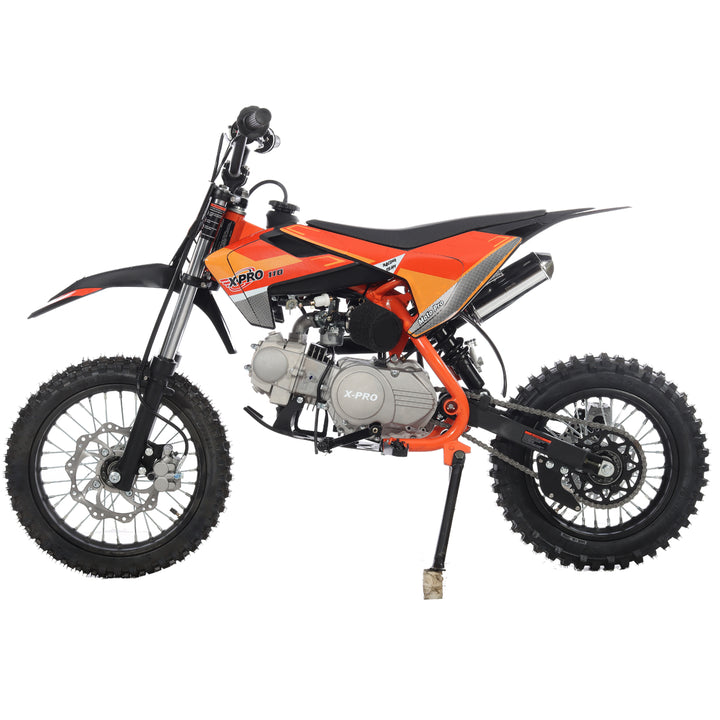 Free Shipping! X-PRO X29 110cc K013 Dirt Bike with Automatic Transmission, Electric Start, Big 14in/12in Tires! Cradle Type Steel Tube Frame!