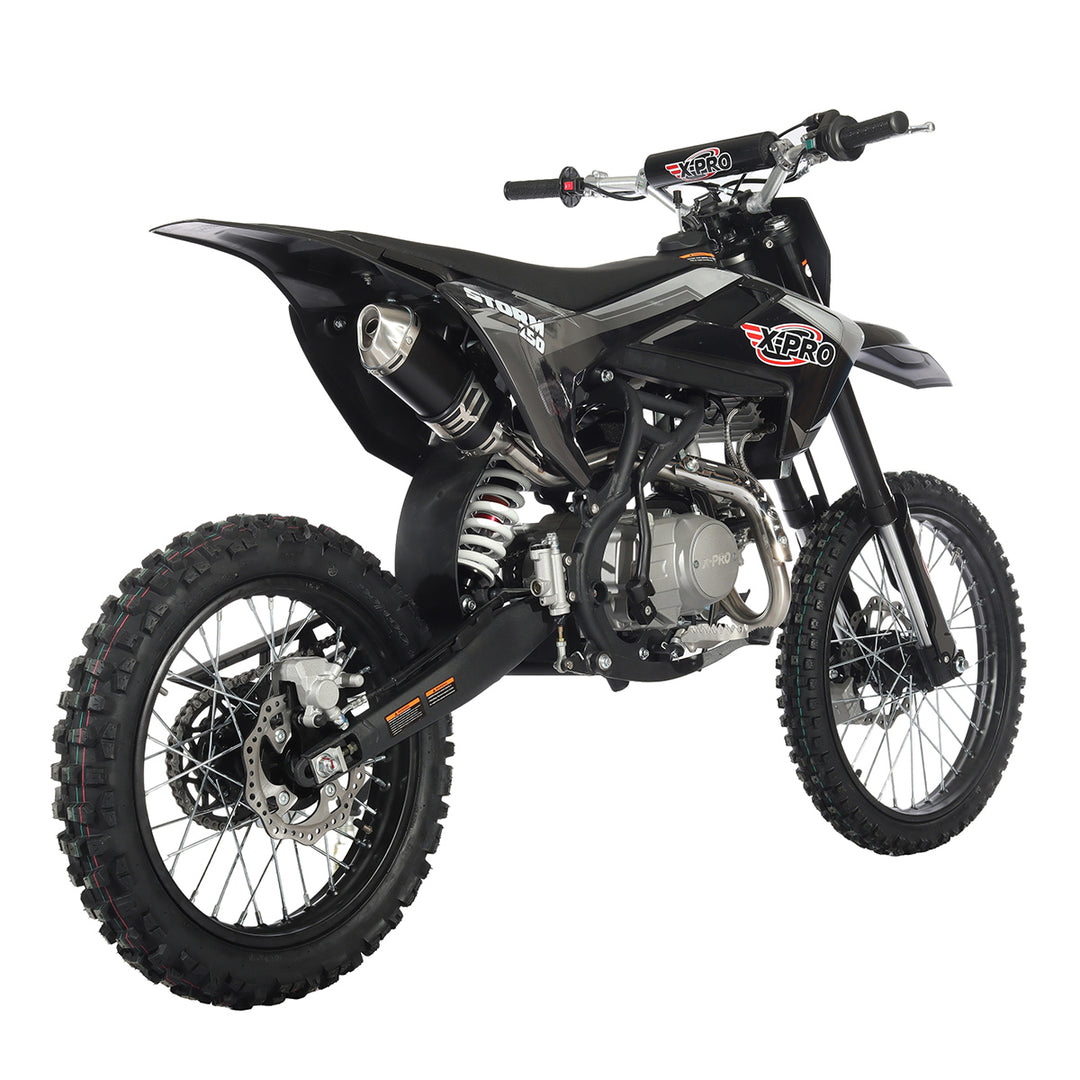 Free Shipping! X-PRO Storm 150 Dirt Bike with 4-Speed Manual Transmission, Electric/Kick Start, Big 19in/16in Tires!