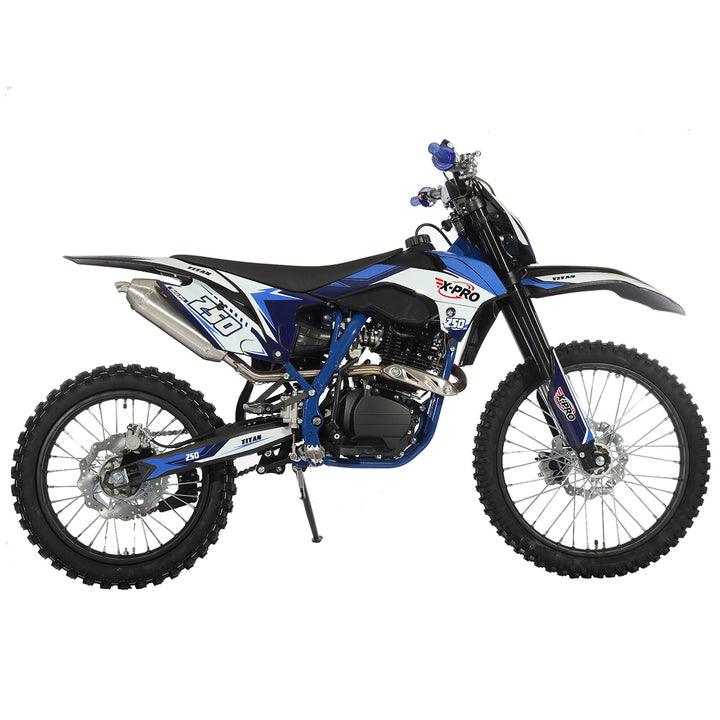 Free Shipping! X-PRO Titan 250cc Dirt Bike with LED Headlight, 5-Speed Manual Transmission, Electric/Kick Start! Big 21in/18in Wheels! Zongshen Brand Engine!