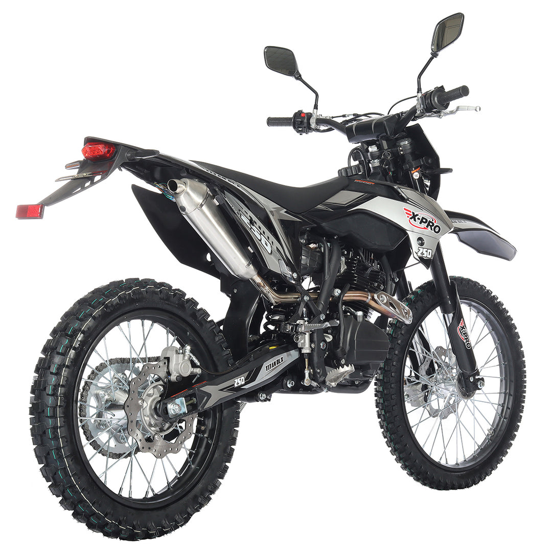 Free Shipping! X-PRO Titan 250 DLX 250cc Dirt Bike with All Lights and 5-Speed Manual Transmission,  Electric/Kick Start! Big 21in/18in Wheels! Zongshen Brand Engine!