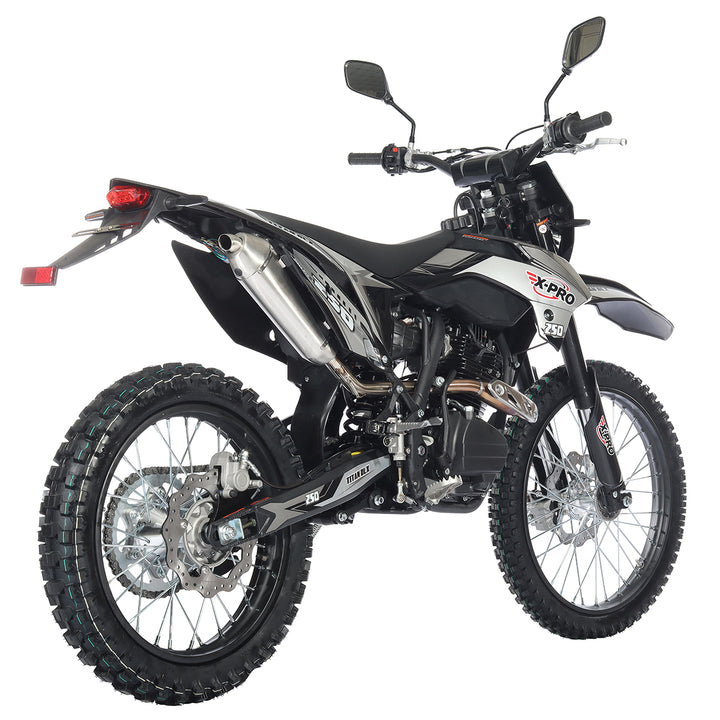 Free Shipping! X-PRO Titan 250 DLX 250cc Dirt Bike with All Lights and 5-Speed Manual Transmission,  Electric/Kick Start! Big 21in/18in Wheels! Zongshen Brand Engine!