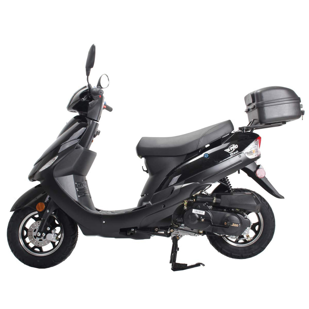 Free Shipping! X-PRO Maui 50cc Moped Scooter with 10in Aluminum Wheels, Rear Trunk, Electric/Kick Start! Large Headlight!