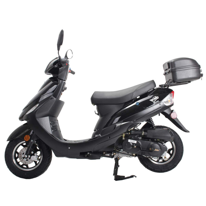 Free Shipping! X-PRO Maui 50cc Moped Scooter with 10in Aluminum Wheels, Rear Trunk, Electric/Kick Start! Large Headlight!