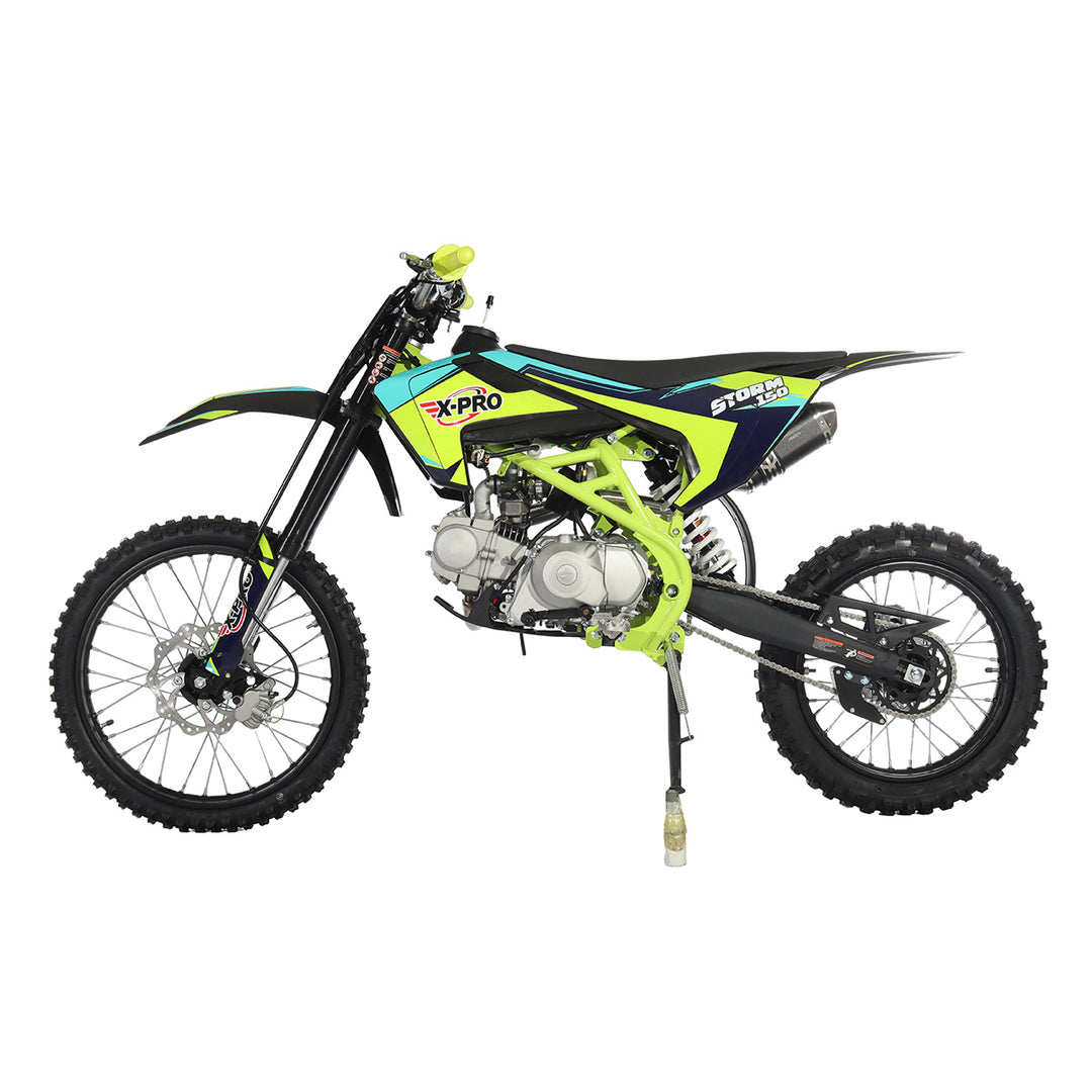 Free Shipping! X-PRO Storm 150 Dirt Bike with 4-Speed Manual Transmission, Electric/Kick Start, Big 19in/16in Tires!