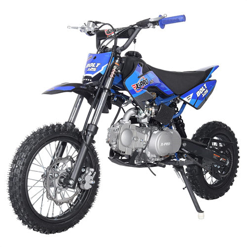 Free Shipping! X-PRO Bolt 125cc Dirt Bike with 4-Speed Manual Transmission, Kick Start, Big 14in/12in Tires! Zongshen Brand Engine!
