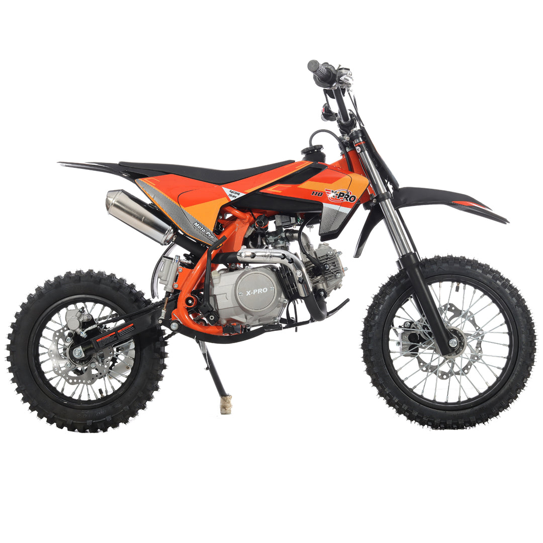 Free Shipping! X-PRO X29 110cc K013 Dirt Bike with Automatic Transmission, Electric Start, Big 14in/12in Tires! Cradle Type Steel Tube Frame!