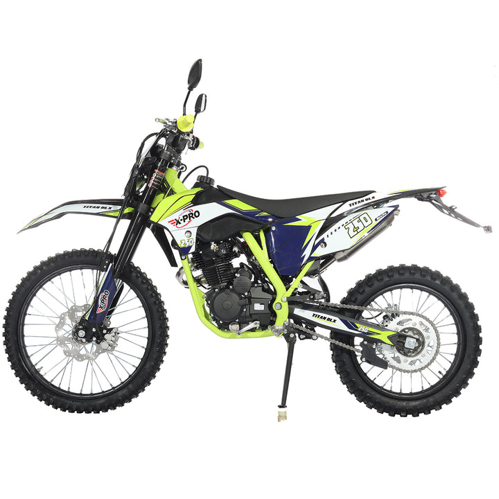 Free Shipping! X-PRO Titan 250 DLX 250cc Dirt Bike with All Lights and 5-Speed Manual Transmission,  Electric/Kick Start! Big 21in/18in Wheels! Zongshen Brand Engine!