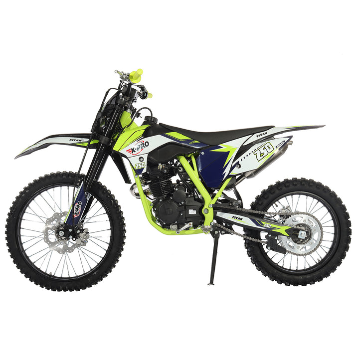 Free Shipping! X-PRO Titan 250cc Dirt Bike with LED Headlight, 5-Speed Manual Transmission, Electric/Kick Start! Big 21in/18in Wheels! Zongshen Brand Engine!