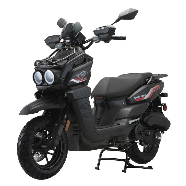 Free Shipping! X-PRO TANK 200 EFI Electronic Fuel Injection Moped Scooter with 12" Alloy Wheels! LED Lights!