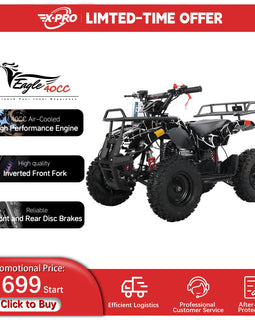 Free Shipping! X-PRO Eagle 40cc ATV with Chain Transmission, Pull start! Disc Brake! 6" Tires!