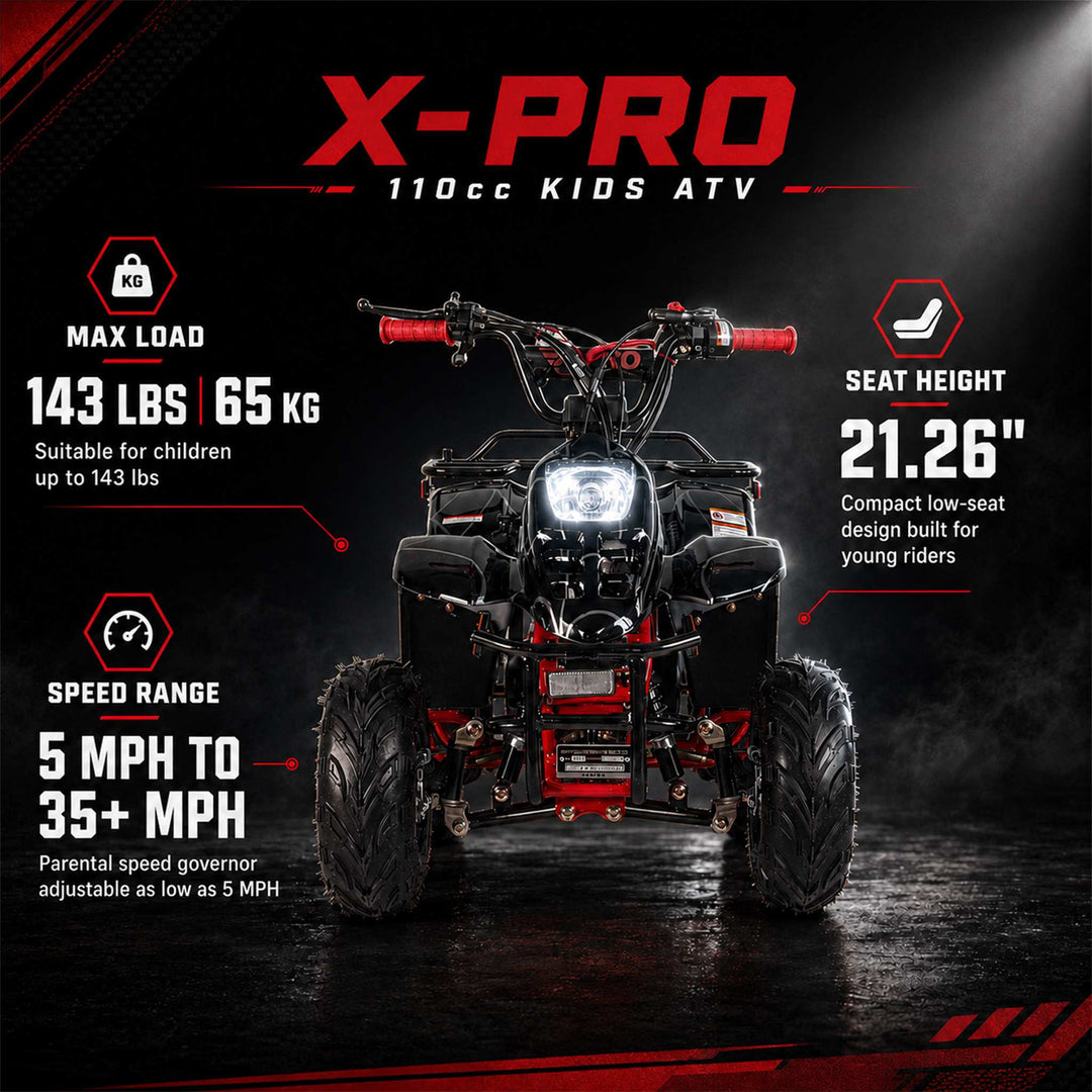 Free shipping! X-PRO 110cc  ATV with Automatic Transmission, with Remote Control! Rear Rack!