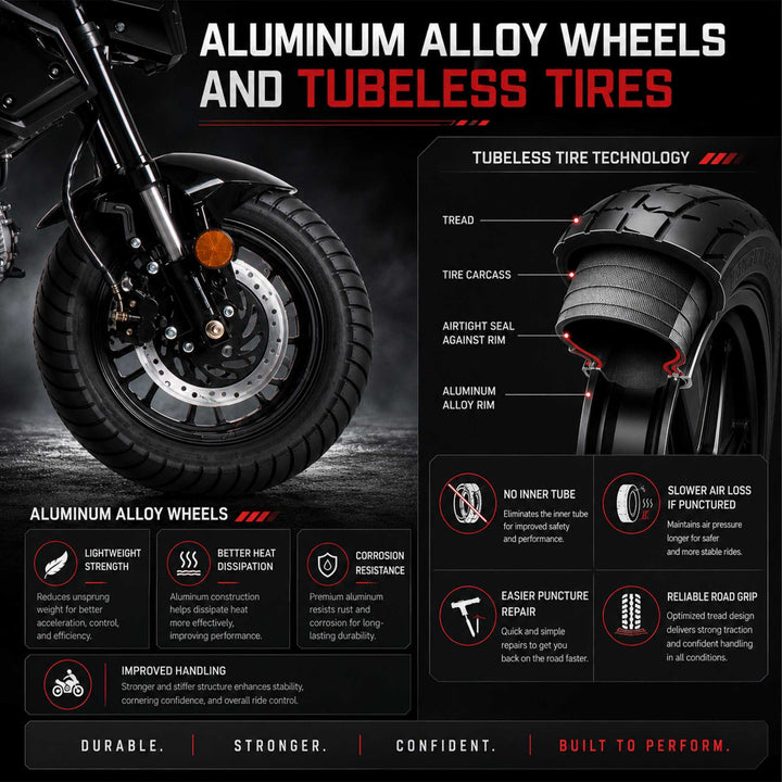 Free shipping! X-PRO 125cc Vader Motorcycle with Manual Transmission, Electric Start! Dual Headlights! Big 12in Wheels!