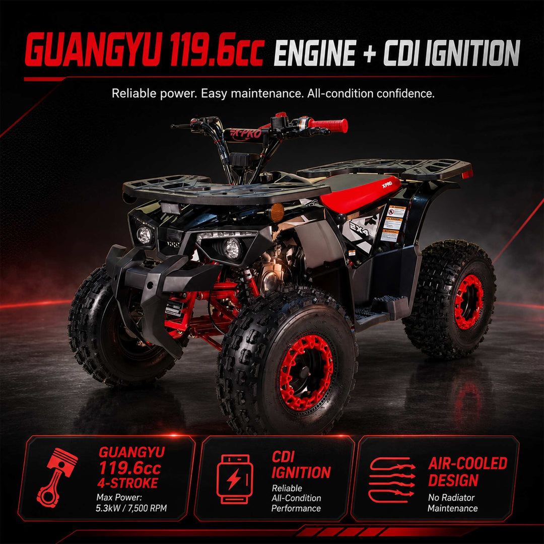Free Shipping! X-PRO Orca 125cc ATV with Automatic Transmission w/Reverse, LED Headlights, Electric Start, Big 19"/18" Tires!