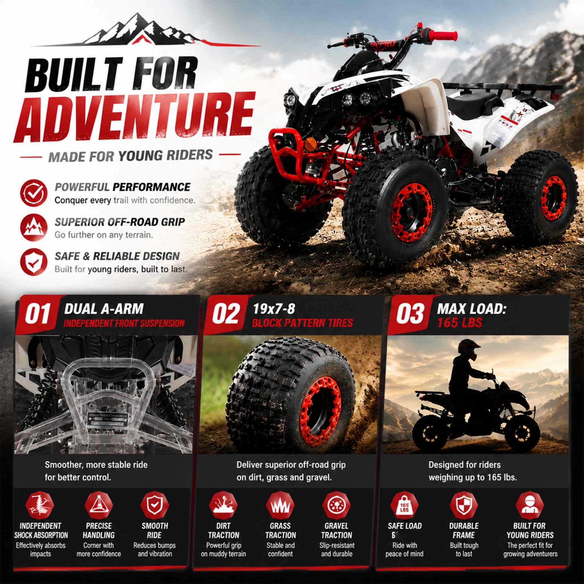 Free Shipping! X-PRO Storm 125cc ATV with Automatic Transmission w
