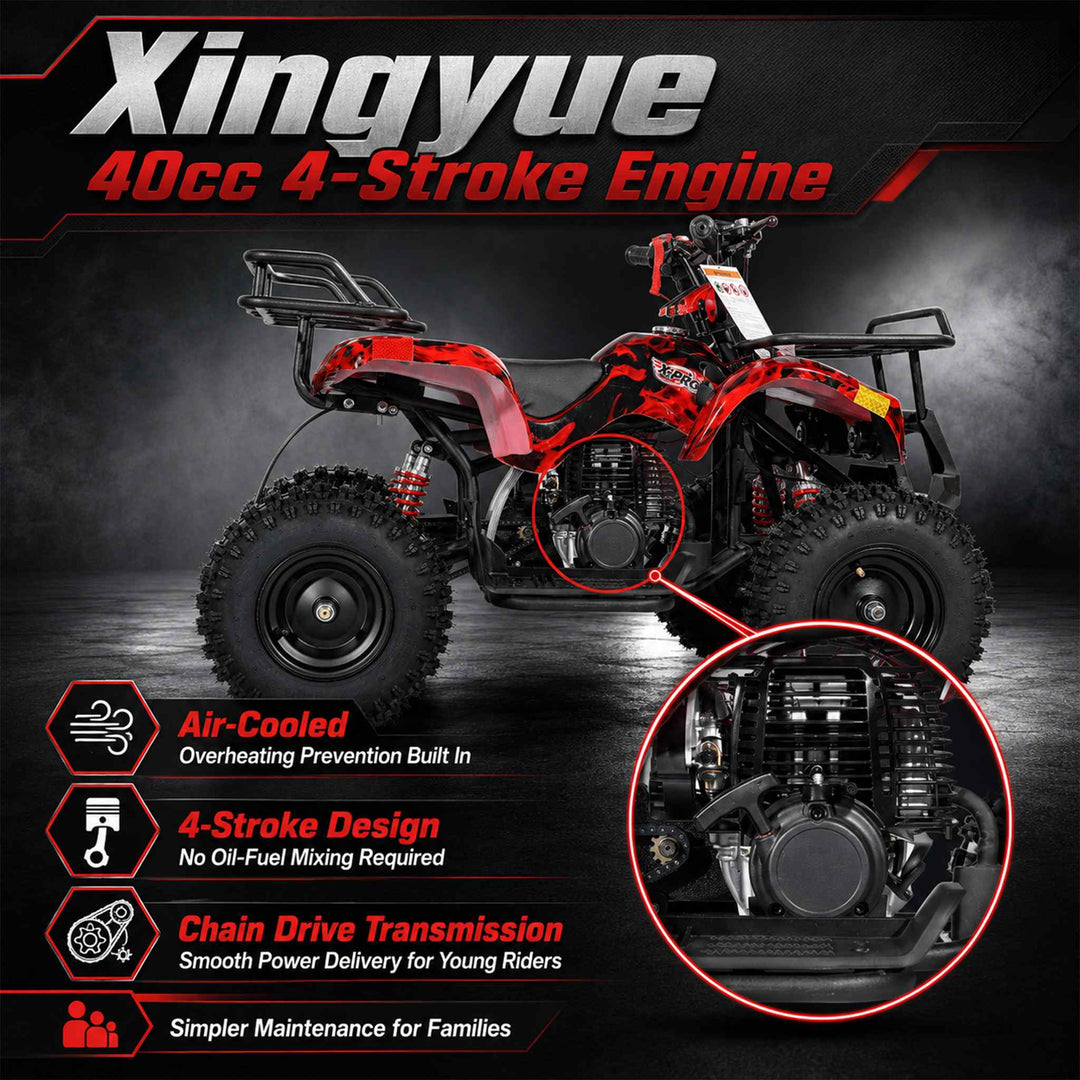 Free Shipping! X-PRO SCOUT 40cc ATV with Chain Transmission, Pull start! Disc Brake! 6in Tires!