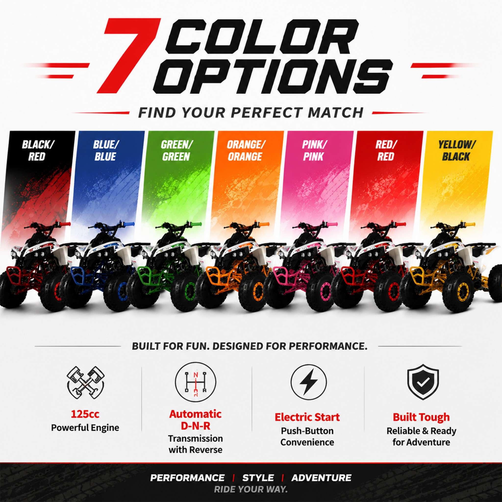 Free Shipping! X-PRO Storm 125 Youth ATV — Remote Kill, 125cc, EPA