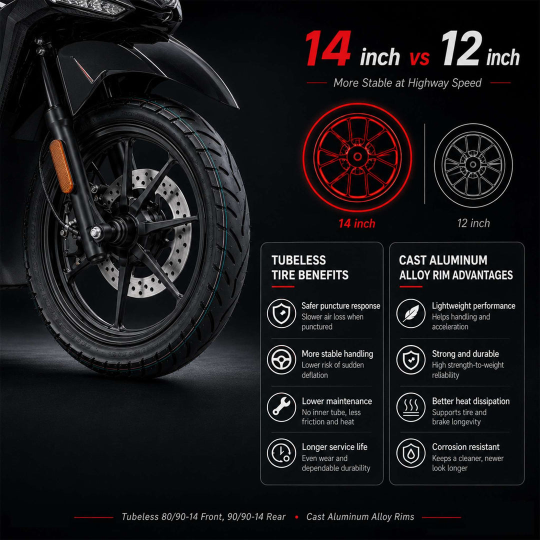 Free Shipping! X-PRO Tinian 200 EFI Electronic Fuel Injection Scooter with CVT Transmission, 14" Alloy Wheels, LED Headlights!