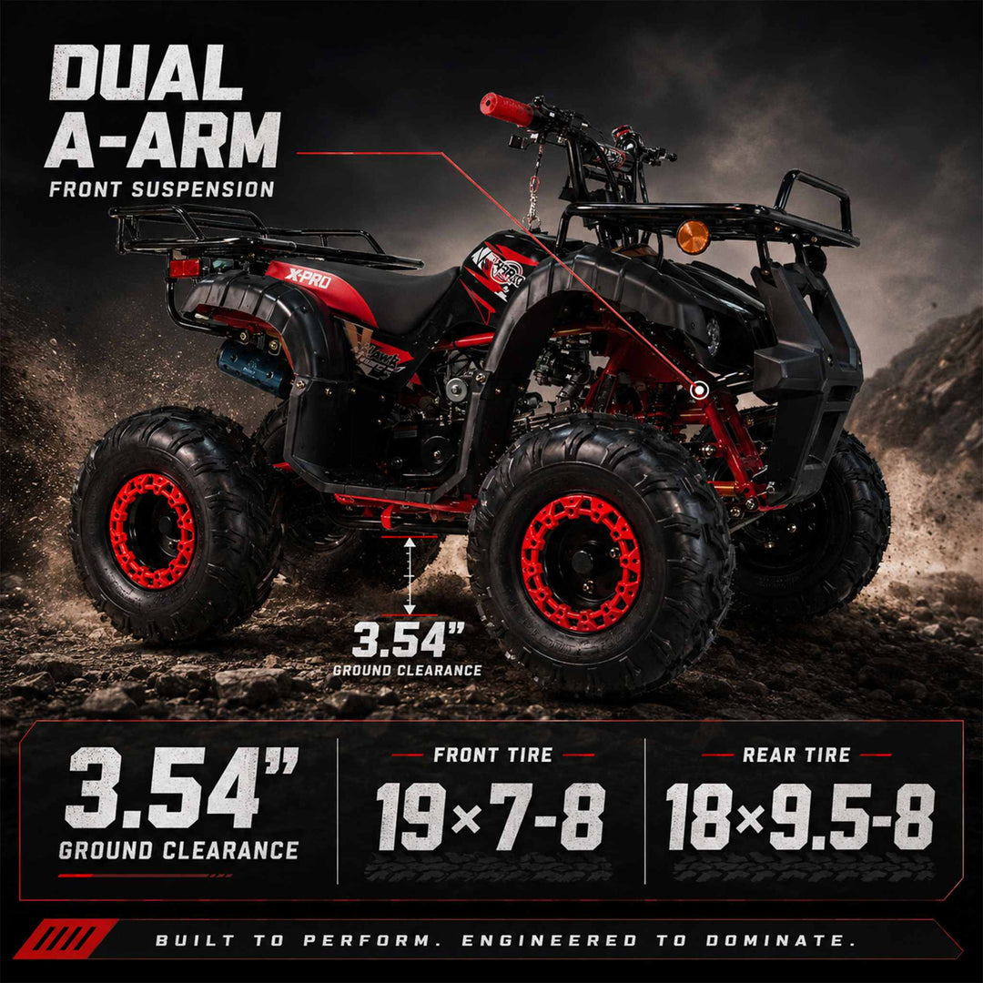 Free shipping! X-PRO Hawk 125cc ATV with Automatic Transmission w/Reverse,  LED Headlights, Remote Control! Big 19in/18inTires!