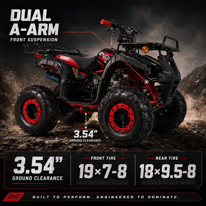 Free shipping! X-PRO Hawk 125cc ATV with Automatic Transmission w/Reverse,  LED Headlights, Remote Control! Big 19in/18inTires!