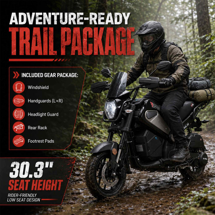 Free Shipping! X-PRO Trail 150 Motorcycle with Automatic Transmission, Electric/Kick Start! 12"/10" Aluminum Wheels! LED Lights!