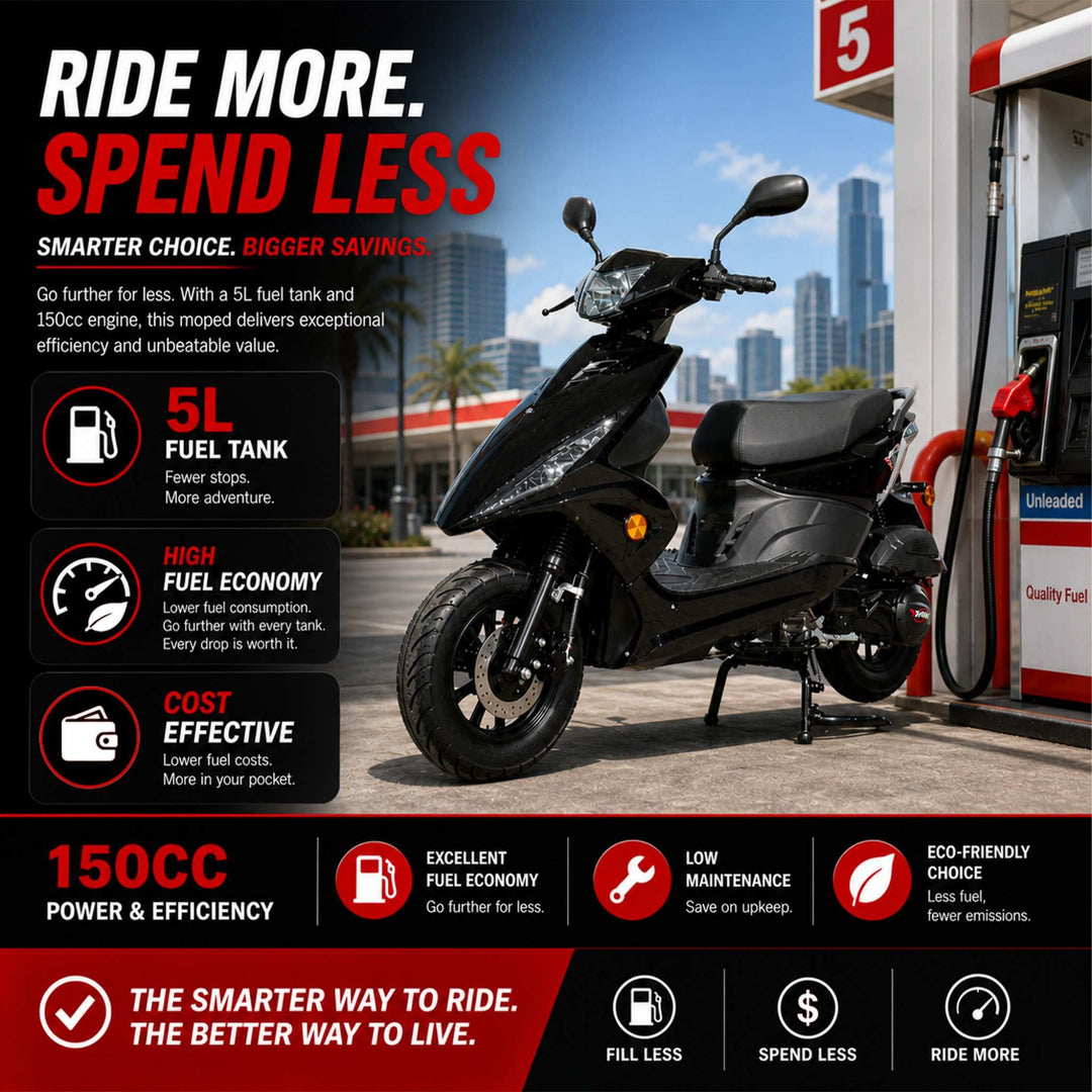 Free Shipping! X-PRO Bali 150cc Moped Scooter with 10" Wheels! Electric Start, Large Headlights!