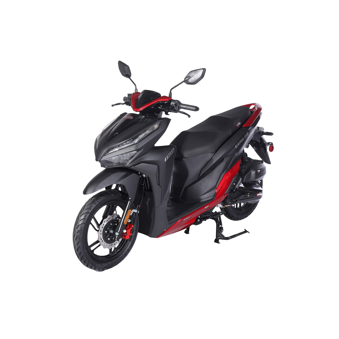 Free Shipping! X-PRO Capri 150cc Moped Scooter with 14in Aluminum Wheels, Electric/Kick Start! Large LED Lights!