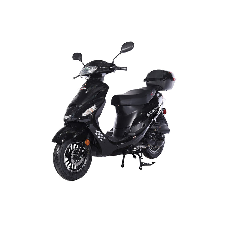 Free Shipping! X-PRO Milos 50cc Moped Scooter with 10in Aluminum Wheels, Rear Trunk, Electric/Kick Start! Large LED Headlight!