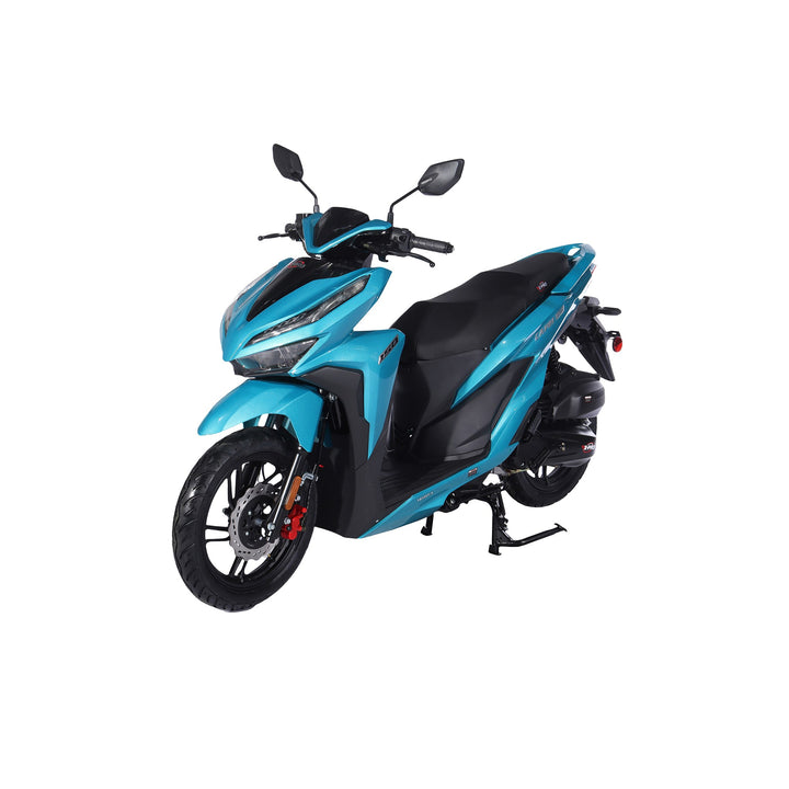 Free Shipping! X-PRO Capri 150cc Moped Scooter with 14in Aluminum Wheels, Electric/Kick Start! Large LED Lights!