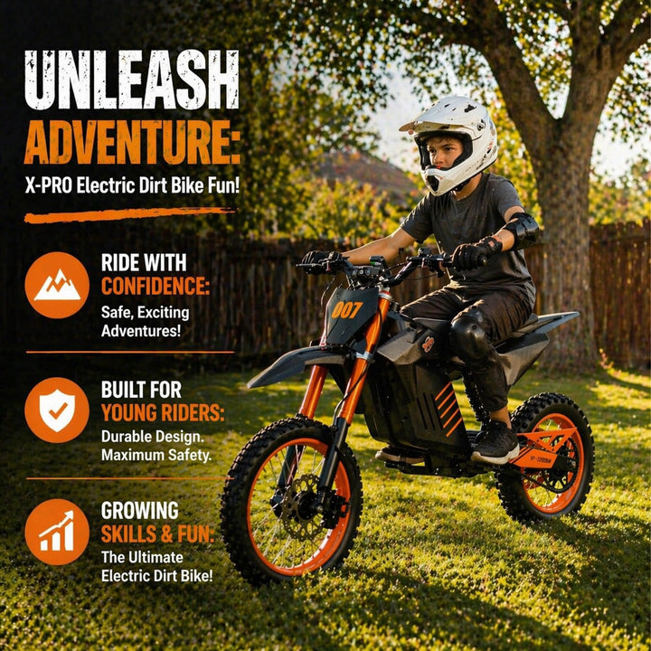 Free Shipping! X-PRO Drax Sport 2700W 48V 23AH Teens Adults Electric Dirt Bike with New Version LED Light! 14"/12" Wheels!