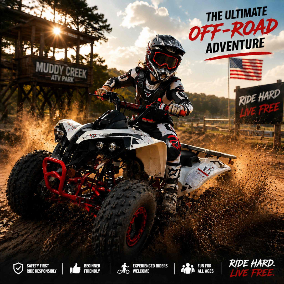 Free Shipping! X-PRO Storm 125cc ATV with Automatic Transmission w/Reverse, LED Headlights, Electric Start, Big 19in/18in Tires!