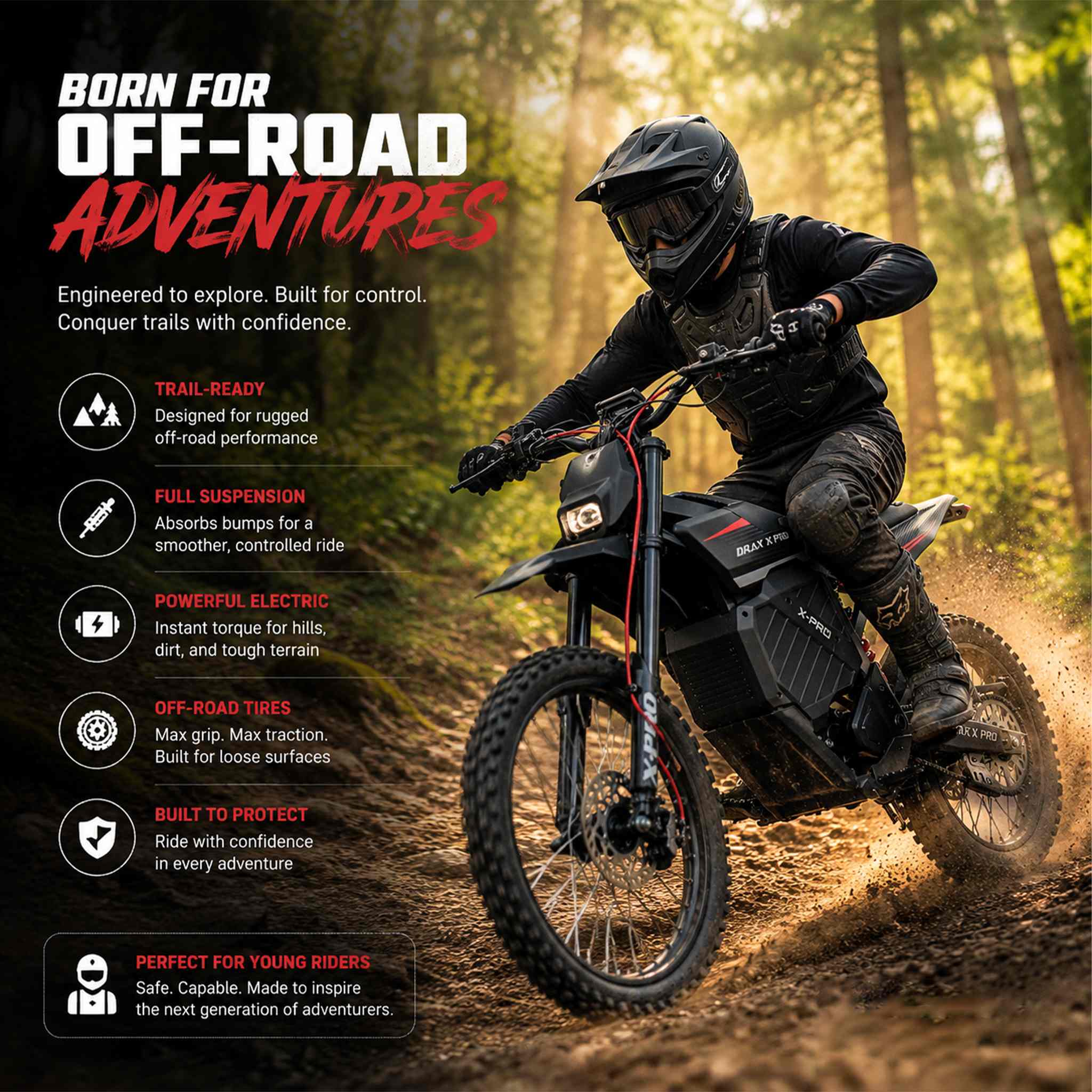 X-PRO Drax X PRO Electric Dirt Bike 6600W | xprousa.com – XProUSA