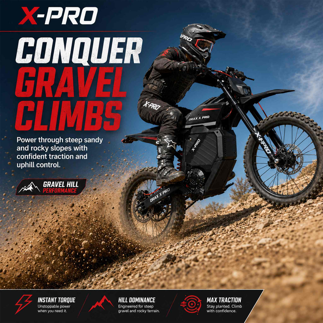 Free Shipping! X-PRO DRAX X PRO 6600W 72V/30AH Teens Adults Electric Dirt Bike with Front LED Light! 19"/17" Wheels!