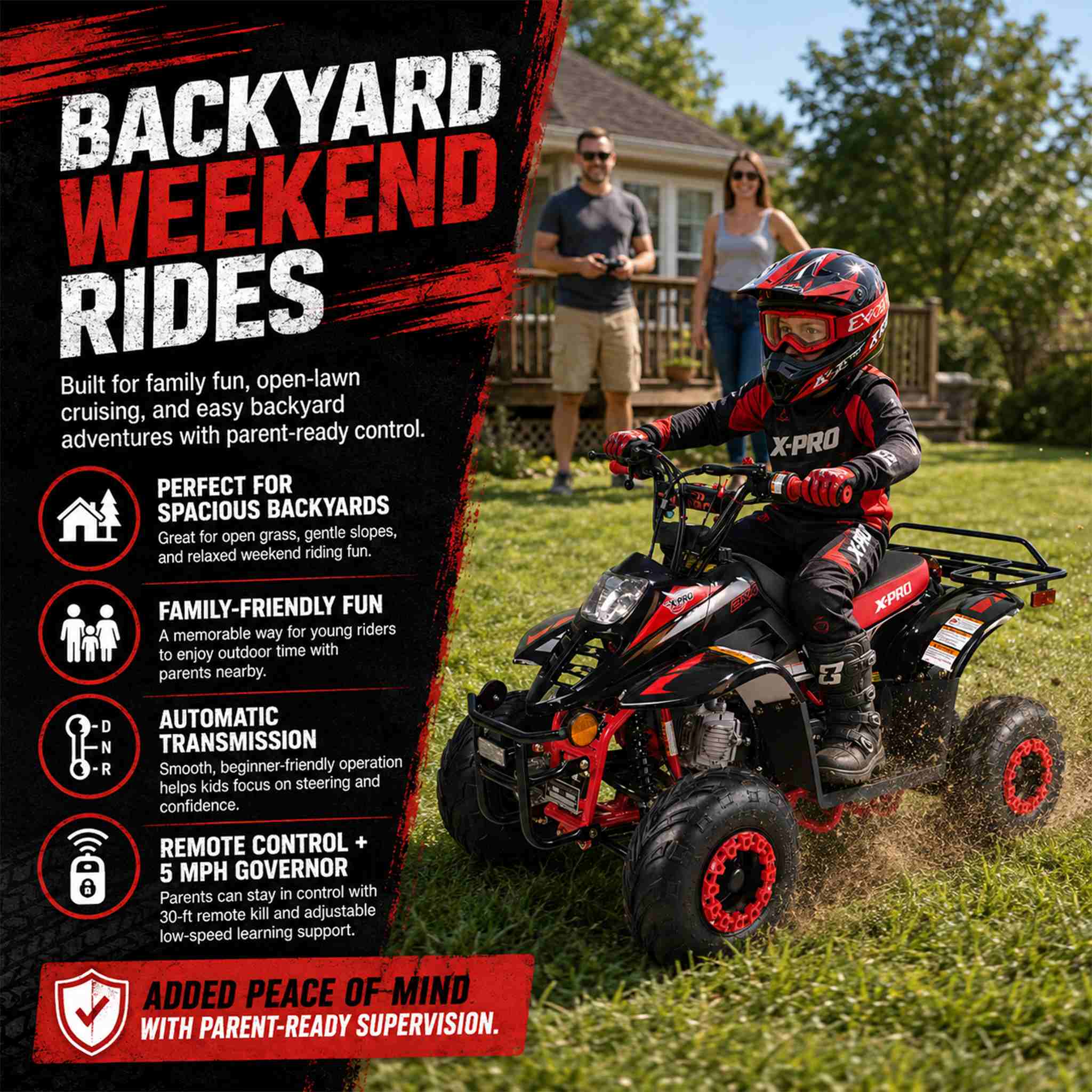 X-PRO Eagle 110cc Kids ATV | Remote Kill + Speed Limiter – XProUSA
