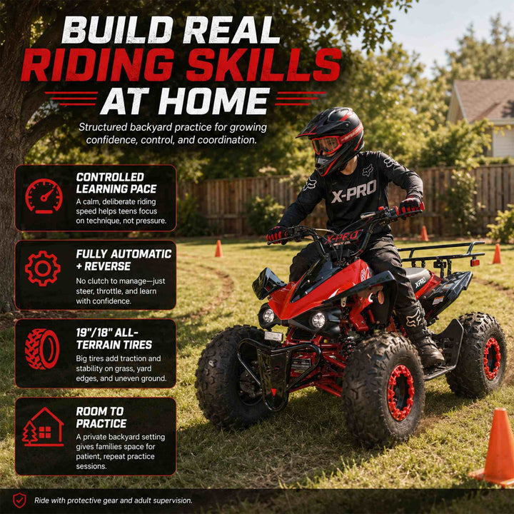 Free shipping! X-PRO Blast 125cc ATV with Automatic Transmission w/Reverse, LED Headlights, Big 19in/18in Tires!
