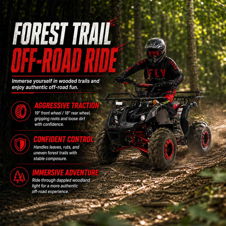 Free shipping! X-PRO Hawk 125cc ATV with Automatic Transmission w/Reverse,  LED Headlights, Remote Control! Big 19in/18inTires!