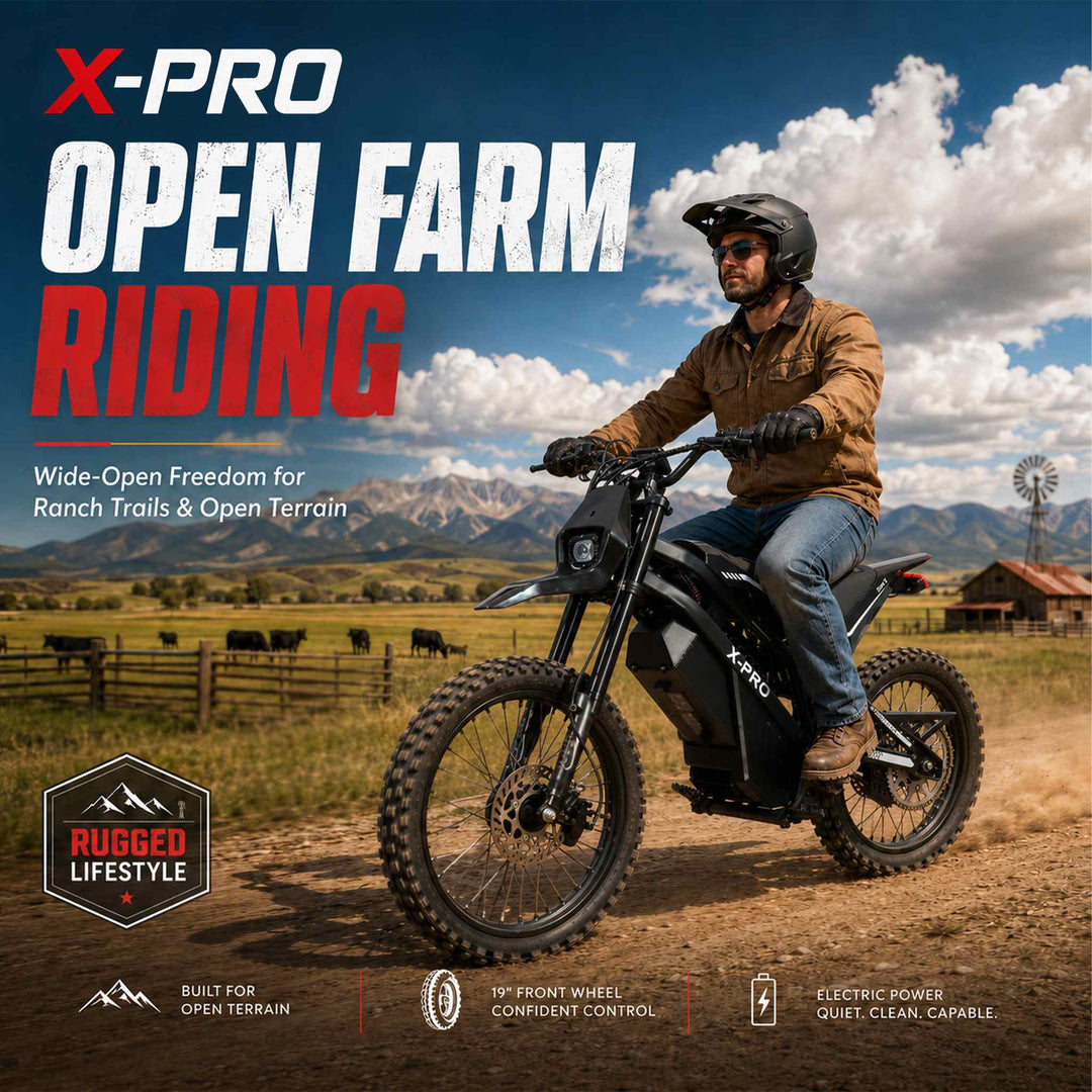 Free Shipping! X-PRO Drax X 4600W Electric Dirt Bike for Adults &amp; Teens - Powerful Brushless Motor,19"/17" Off-Road Tires, Dual Braking &amp;Suspension,LED Headlight,Heavy Duty Electric Dirt Bike for All Terrain