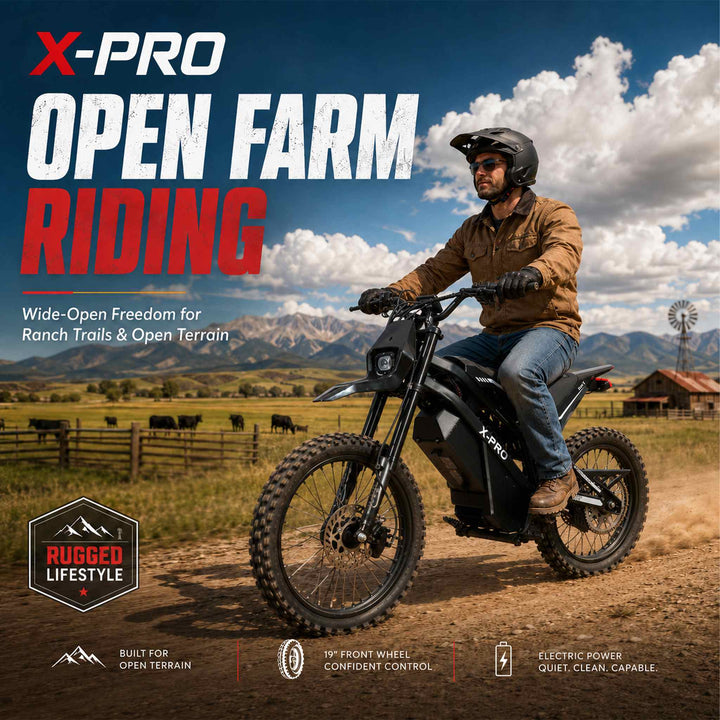 Free Shipping! X-PRO Drax X 4600W Electric Dirt Bike for Adults &amp; Teens - Powerful Brushless Motor,19"/17" Off-Road Tires, Dual Braking &amp;Suspension,LED Headlight,Heavy Duty Electric Dirt Bike for All Terrain