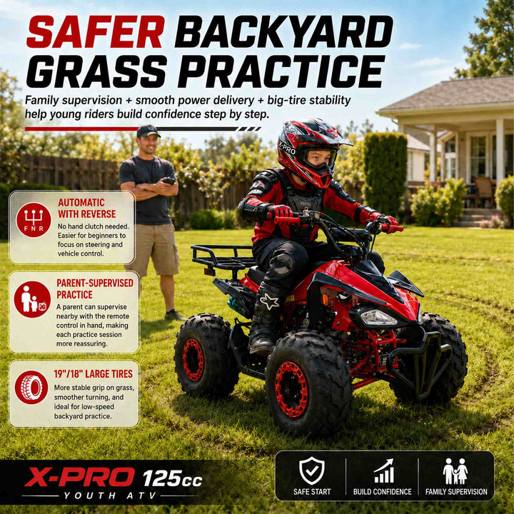 Free Shipping! X-PRO Leopard 125cc ATV with Automatic Transmission w/Reverse, Remote Control! Big 19in/18inTires!