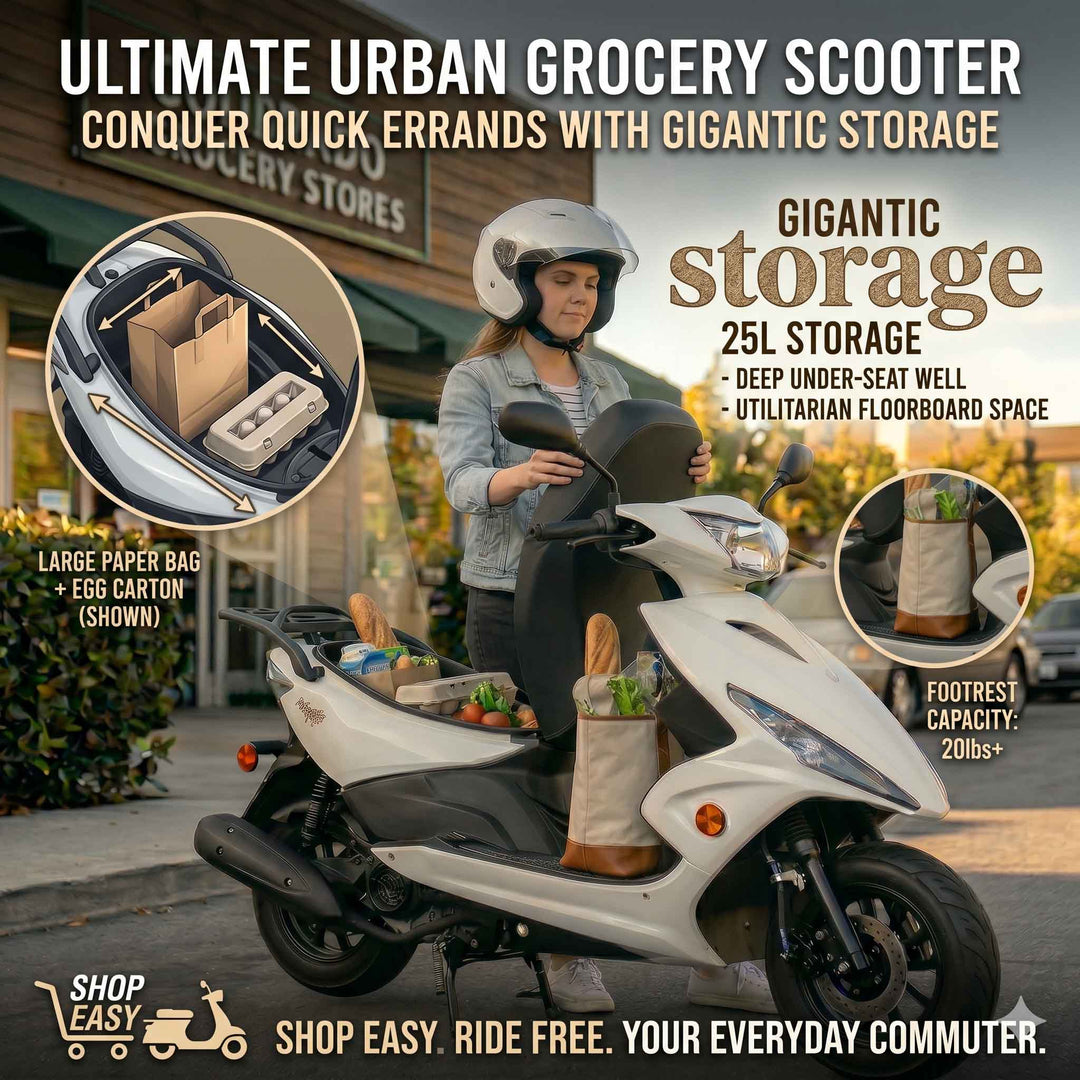 Free Shipping! X-PRO Bali 150cc Moped Scooter with 10" Wheels! Electric Start, Large Headlights!