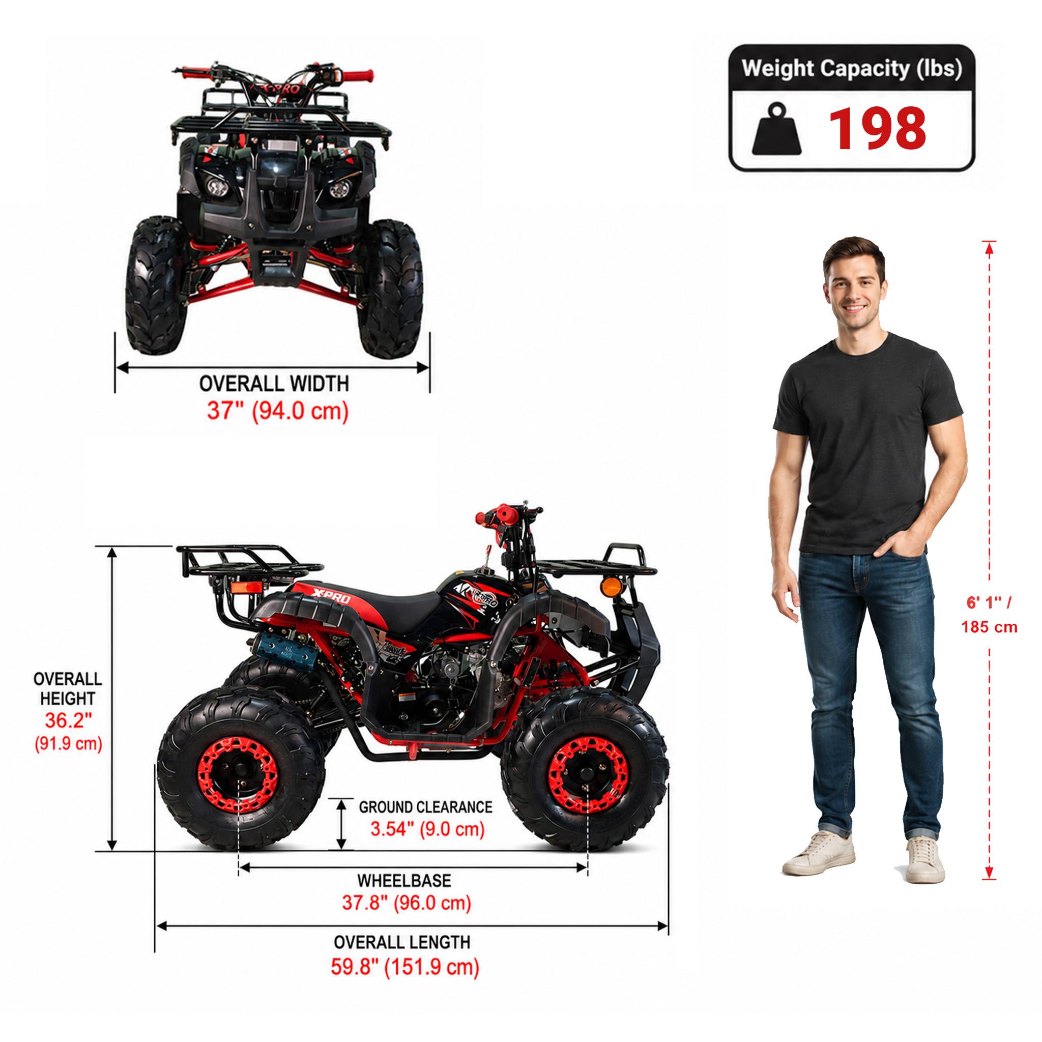 X-PRO Hawk 125 Youth ATV — Remote Kill, 198 lbs Max, 125cc, EPA