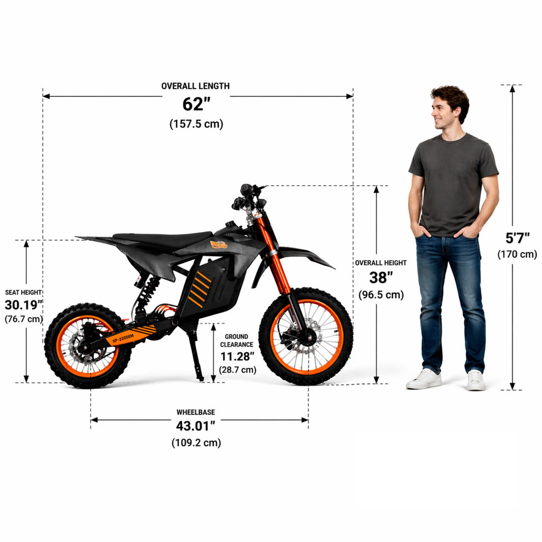 Free Shipping! X-PRO Drax Sport 2700W 48V 23AH Teens Adults Electric Dirt Bike with New Version LED Light! 14"/12" Wheels!