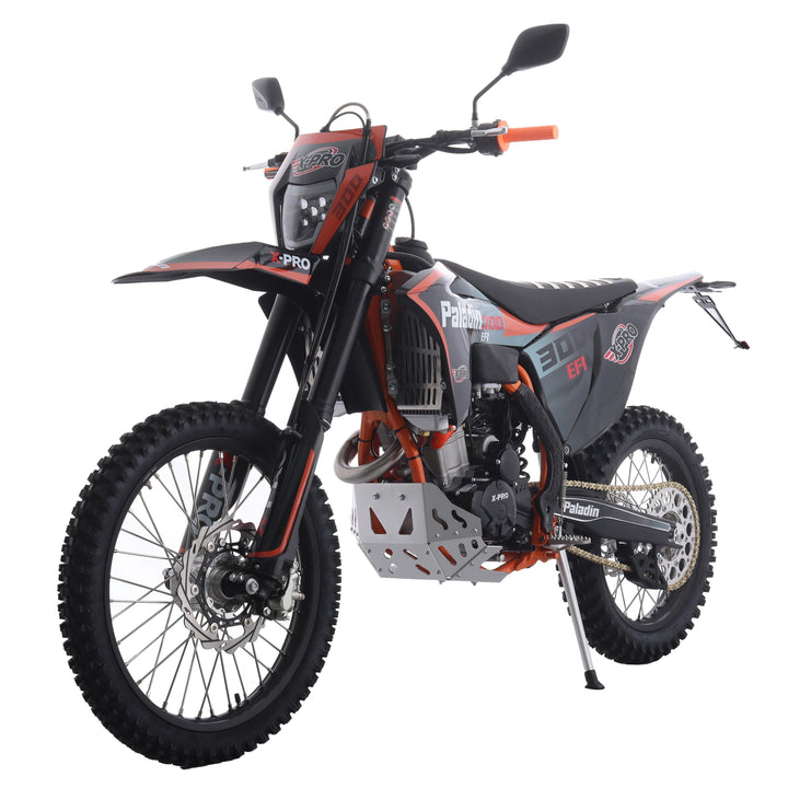 Free Shipping! X-PRO Paladin 300 EFI Dirt Bike with 6-Speed Manual Transmission and Balance Shaft and Dual Overhead Camshaft (DOHC) with Four Valves Engine, Electric Start! Big 21in/18in Wheels!