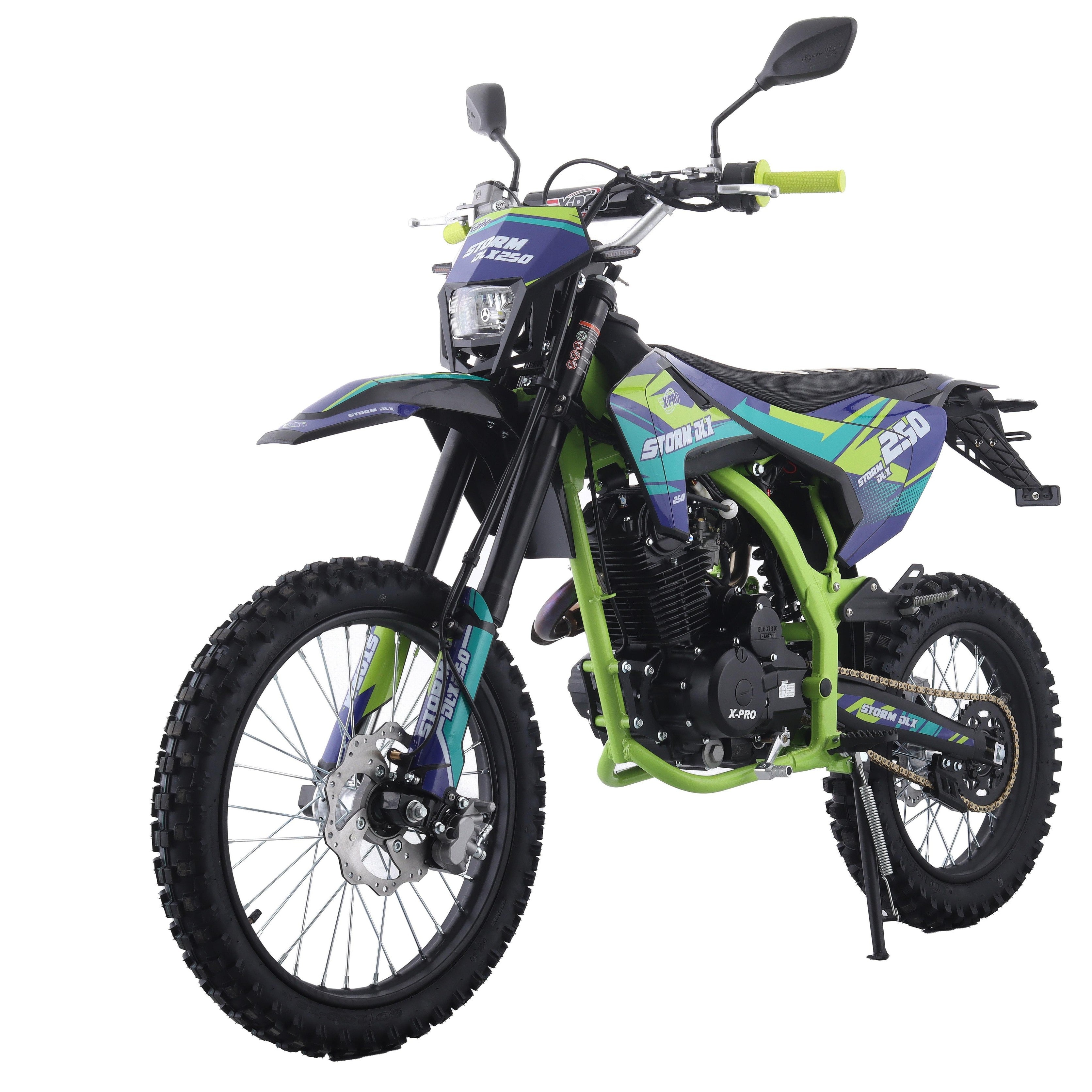 Free Shipping! X-PRO Storm DLX 250 Dirt Bike with All LED Lights
