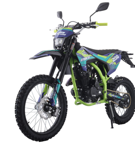 Free Shipping! X-PRO Storm DLX 250 Dirt Bike with All LED Lights and 5-Speed Manual Transmission, Electric/Kick Start! Big 19