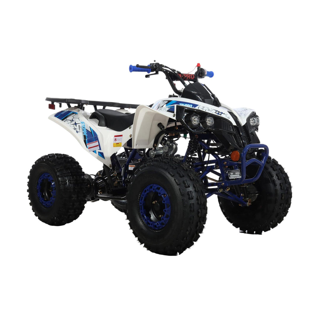 Free Shipping! X-PRO Storm 125cc ATV with Automatic Transmission w/Reverse, LED Headlights, Electric Start, Big 19in/18in Tires!