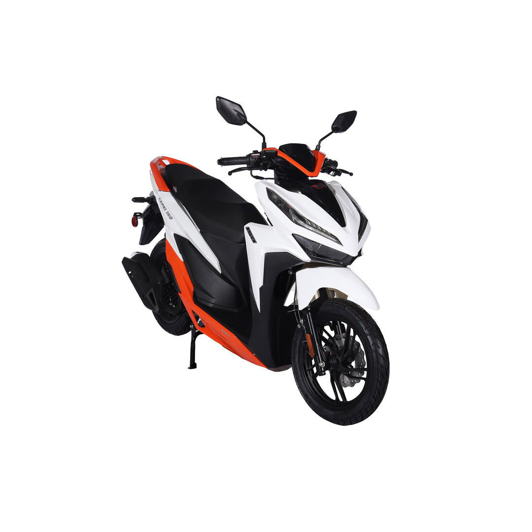 Free Shipping! X-PRO Capri 150cc Moped Scooter with 14in Aluminum Wheels, Electric/Kick Start! Large LED Lights!