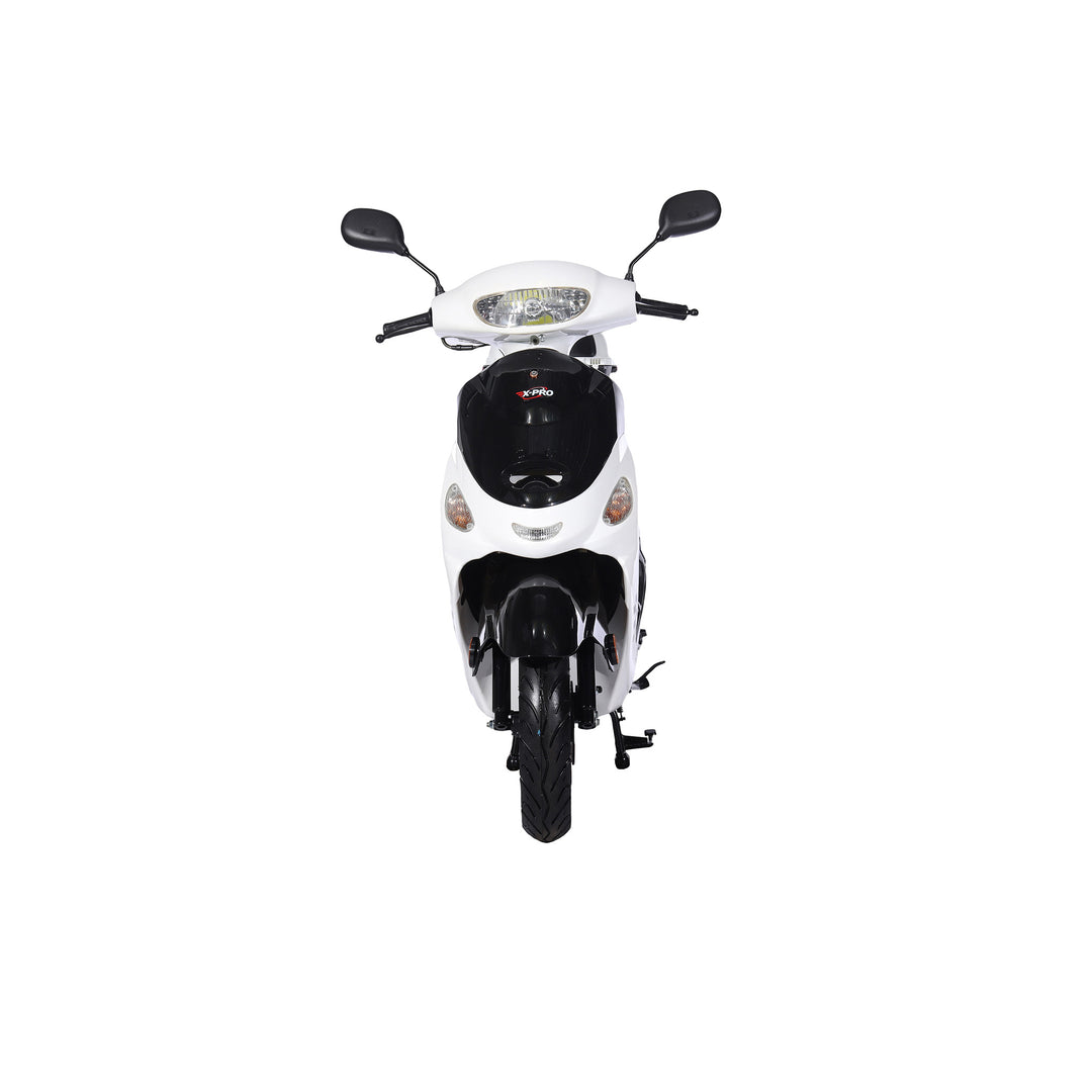 Free Shipping! X-PRO Milos 50cc Moped Scooter with 10in Aluminum Wheels, Rear Trunk, Electric/Kick Start! Large LED Headlight!